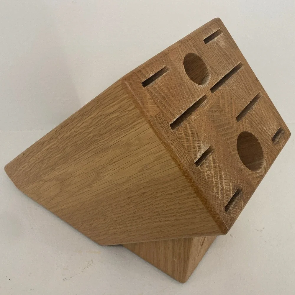 VTG CUTCO Honey Oak Solid Wood 10 Slot Homemaker Knife Block USA Made Cookware